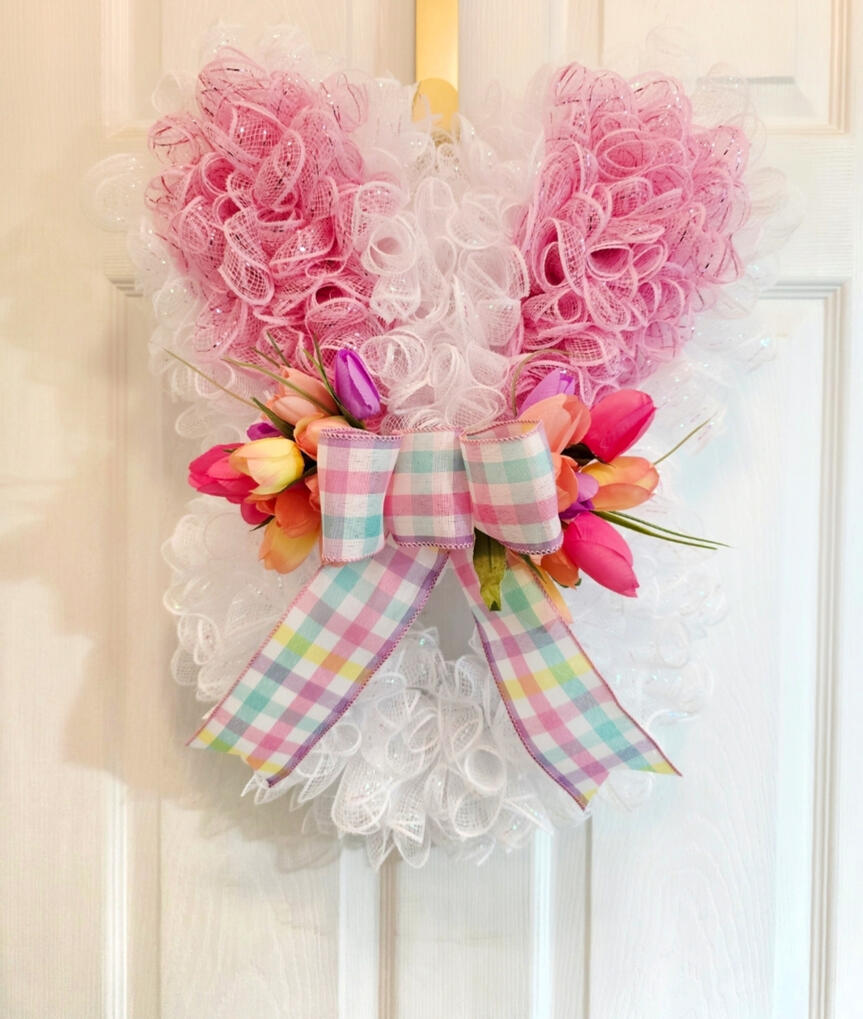 Easter Bunny Tulip Wreath