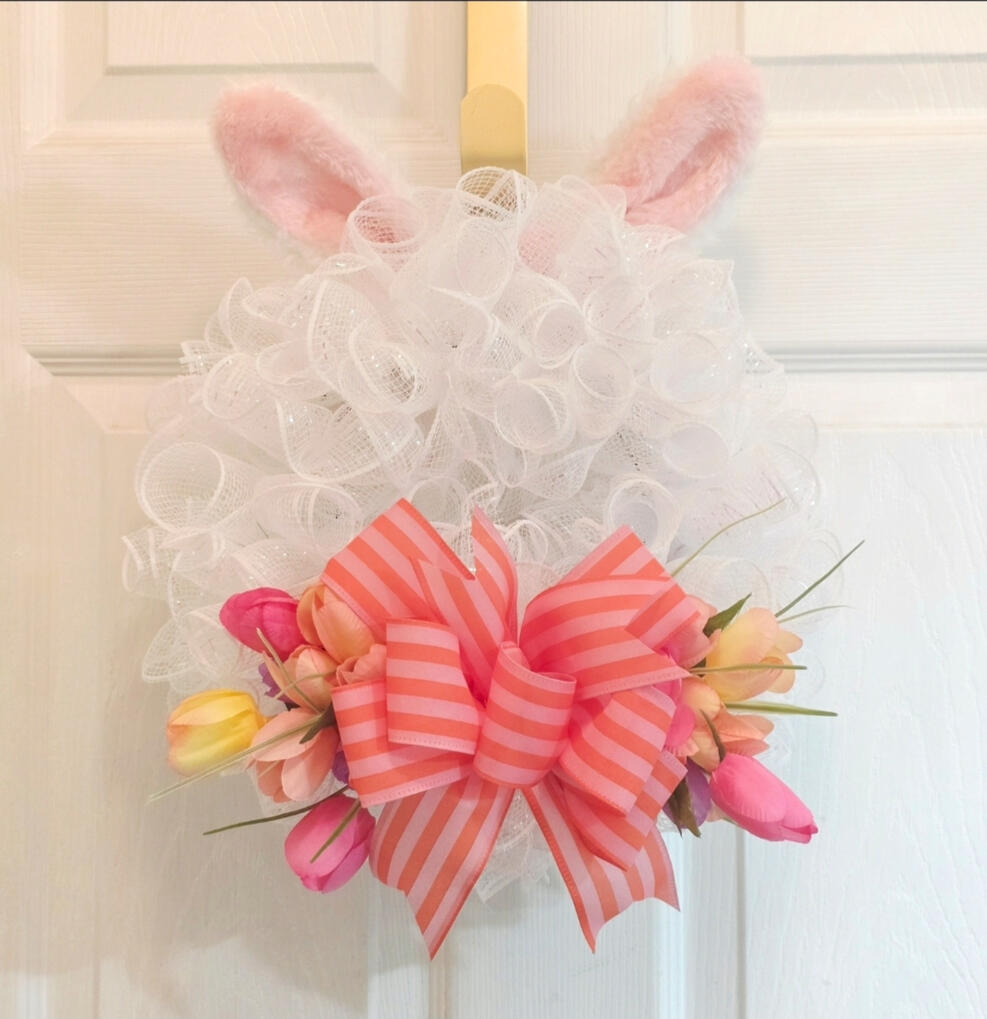 Easter Bunny Tulip Wreath